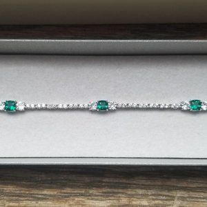 Emerald & White Topaz Bracelet